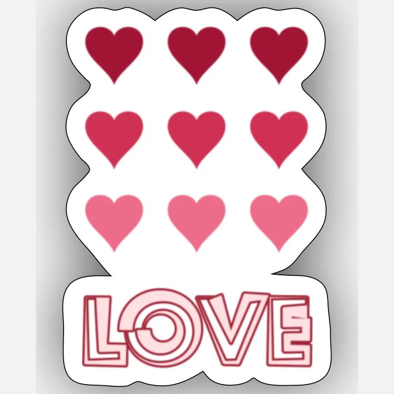 Love - Sticker taille S (10 x 10 cm) - blanc mat