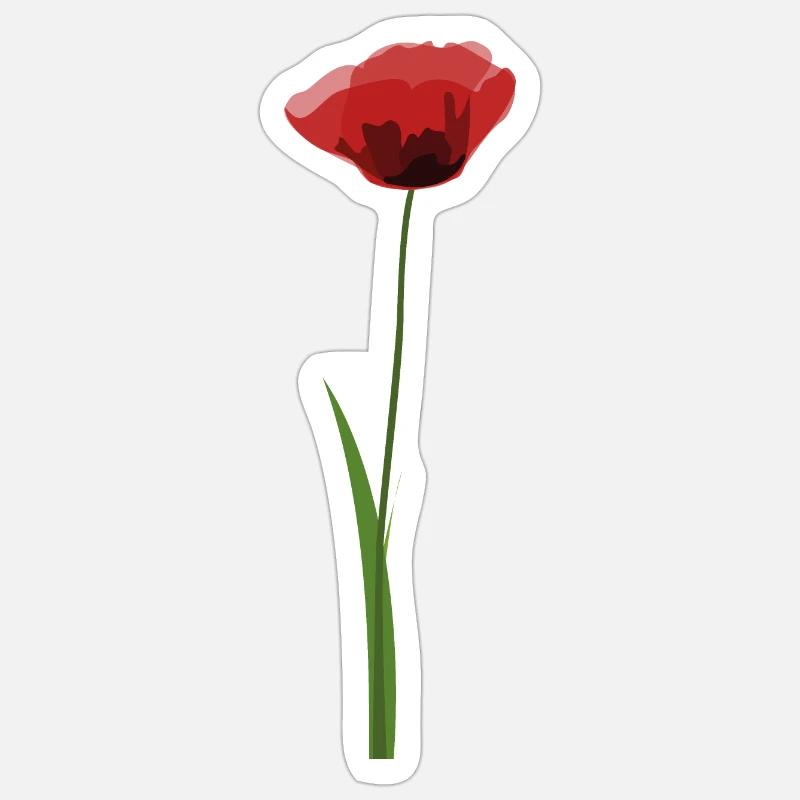 Mohn - Sticker Größe S (10 x 10 cm) - Mattweiß