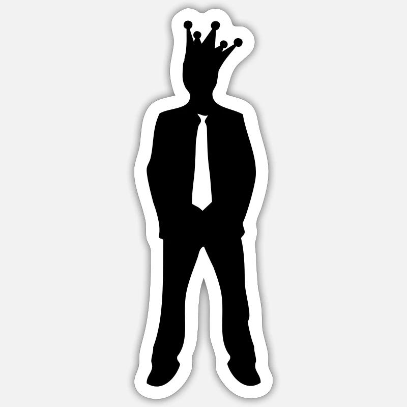 king - Sticker taille S (10 x 10 cm) - blanc mat