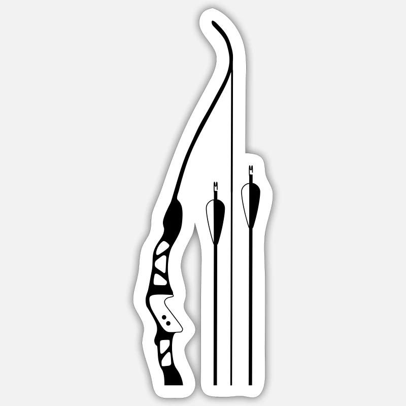Recurvebogen - Sticker Größe S (10 x 10 cm) - Mattweiß