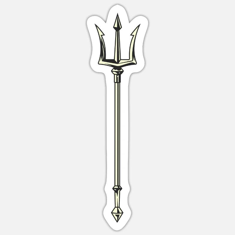 Dreizack Trident - Sticker taille S (10 x 10 cm) - blanc mat