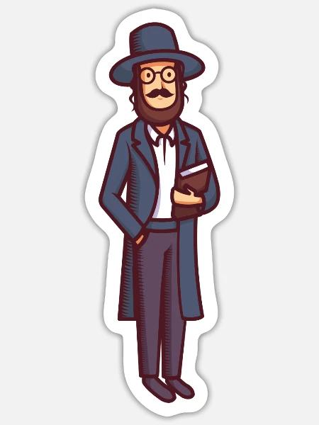 Vintage Jude Illustration - Sticker Größe S (10 x 10 cm) - Mattweiß