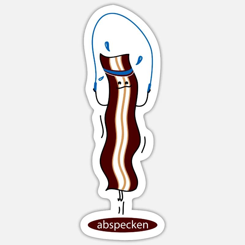 Speck mit Springseil - Sticker Größe S (10 x 10 cm) - Mattweiß