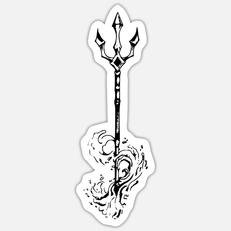 trident - Sticker size S (10 x 10 cm) - white matte