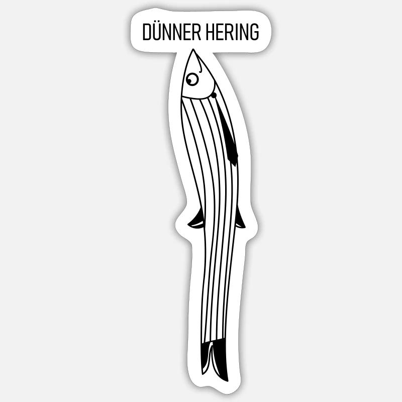Dünner Hering (a) Sticker Größe S (10 x 10 cm)