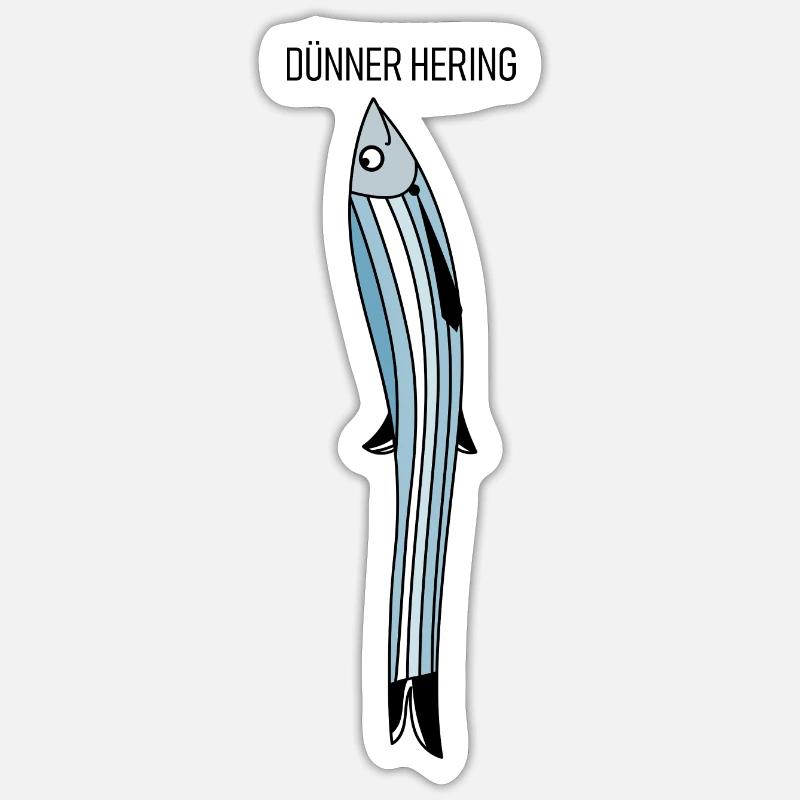 Dünner Hering (b) Sticker Größe S (10 x 10 cm)