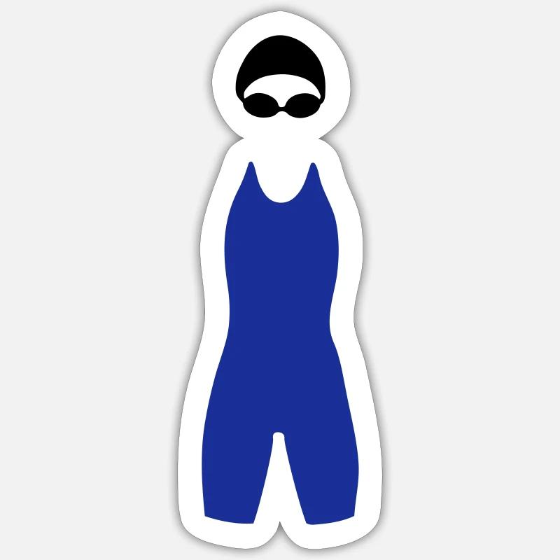 Nageur, silhouette Sticker taille S (10 x 10 cm)