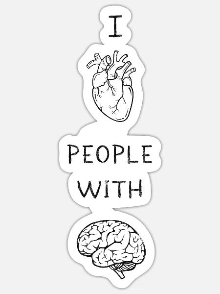Ich mag Menschen mit einem Gehirn - Sapiosexual - Sticker Größe S (10 x 10 cm) - Mattweiß