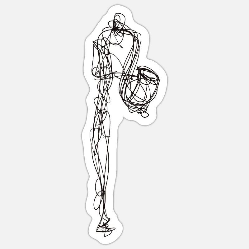 Saxophone - Sticker taille S (10 x 10 cm) - blanc mat