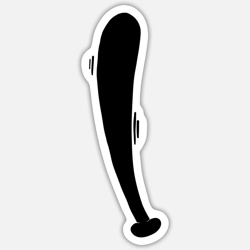 Baseball schläger - Sticker Größe S (10 x 10 cm) - Mattweiß