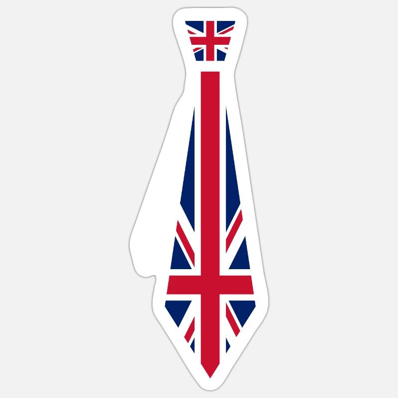 Krawatte Great Britain - Sticker Größe S (10 x 10 cm) - Mattweiß