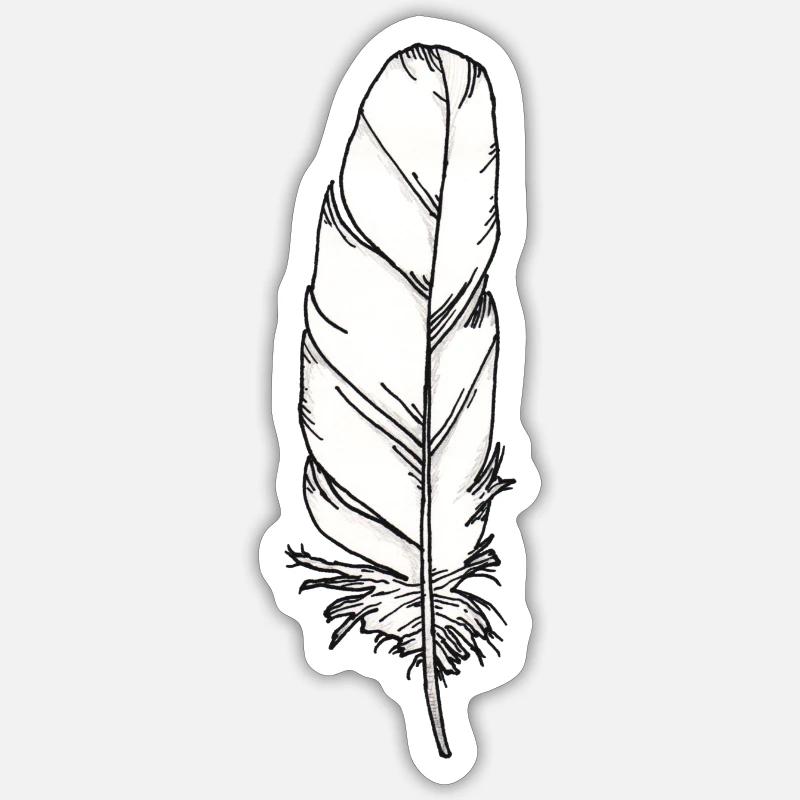 Pen white hand-drawn - Sticker size S (10 x 10 cm) - white matte
