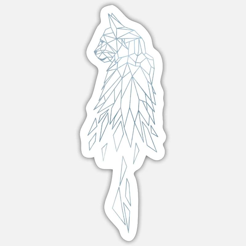 Polygone de chat - Sticker taille S (10 x 10 cm) - blanc mat
