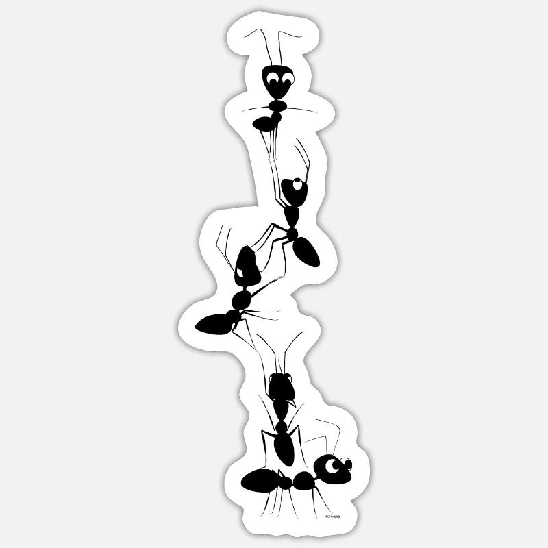 Ants - Sticker size S (10 x 10 cm) - white matte