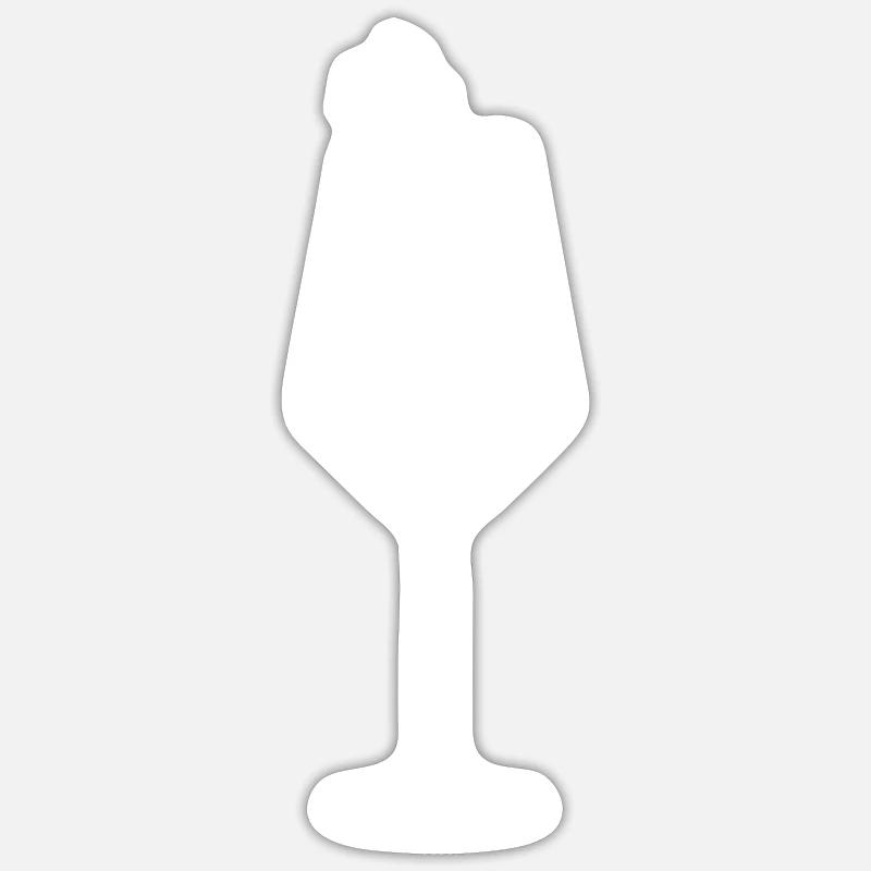 Weinglas mit Wein - Sticker Größe S (10 x 10 cm) - Mattweiß