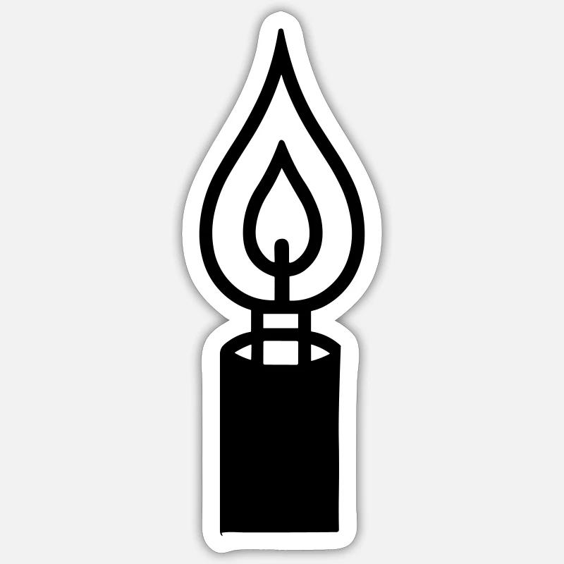 Candle - Sticker size S (10 x 10 cm) - white matte