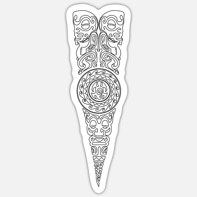 Maori4 White - Sticker size S (10 x 10 cm) - white matte