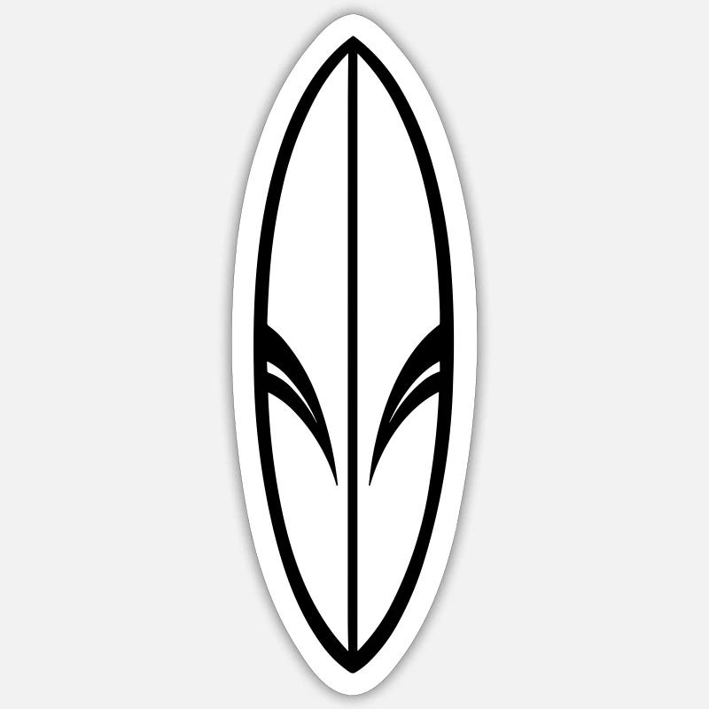 Planche de surf - Sticker taille S (10 x 10 cm) - blanc mat
