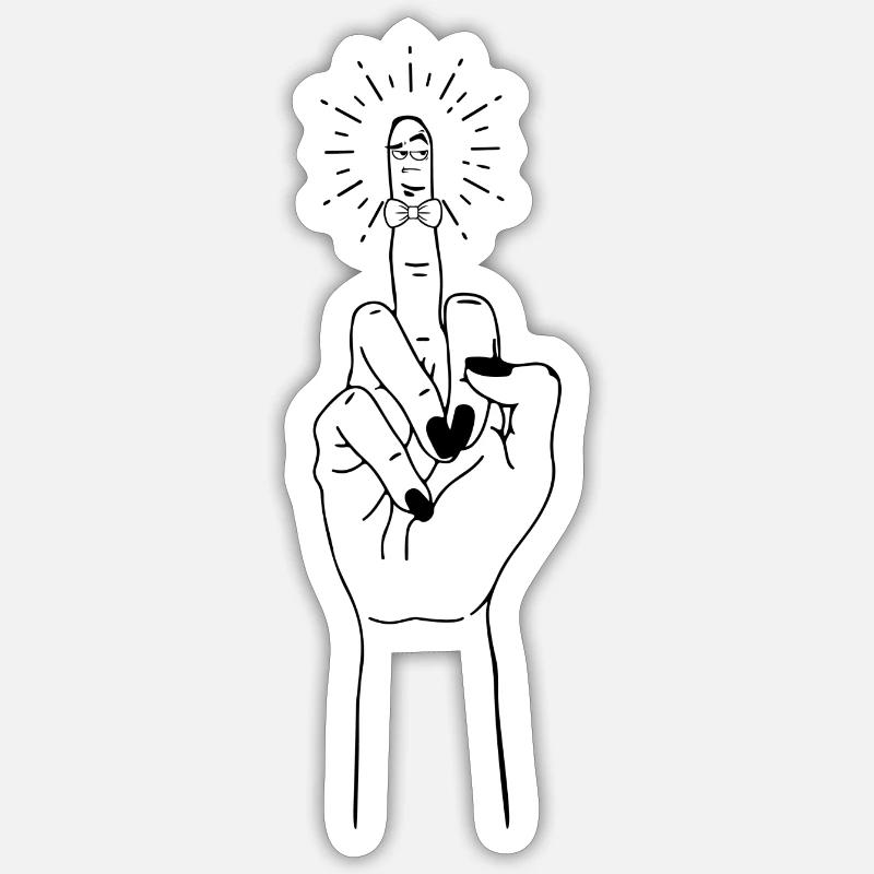 FUCKYOU2 - Sticker taille S (10 x 10 cm) - blanc mat