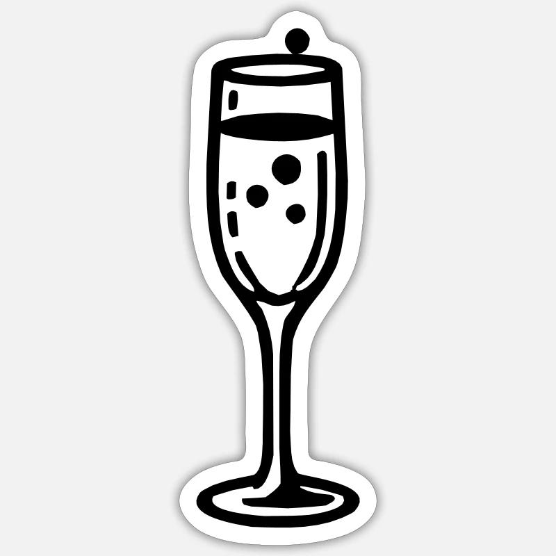 Sekt - Sticker size S (10 x 10 cm) - white matte