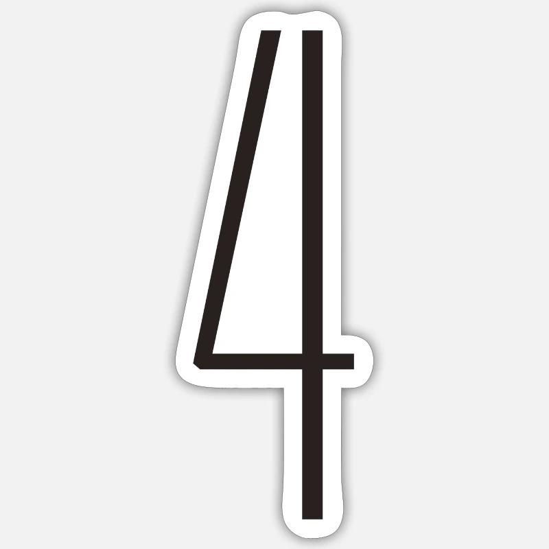 4 - Sticker Größe S (10 x 10 cm) - Mattweiß