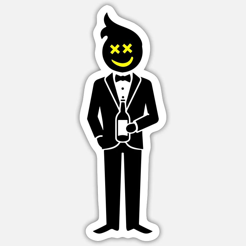 Équipe de mariage du marié - Sticker taille S (10 x 10 cm) - blanc mat