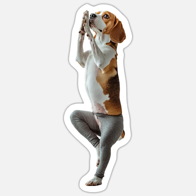Beagle - Sticker Größe S (10 x 10 cm) - Mattweiß