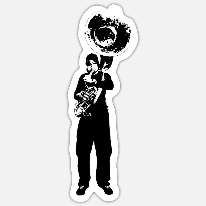 Sousaphon - Sticker Größe S (10 x 10 cm) - Mattweiß