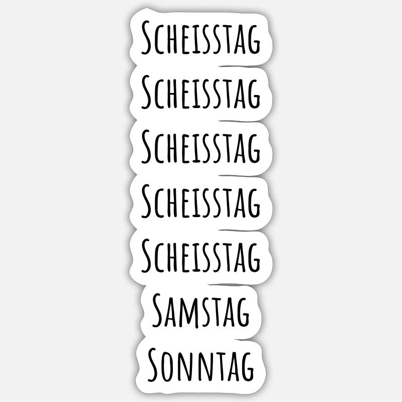 Week Day Weekend Mug Sticker size S (10 x 10 cm)