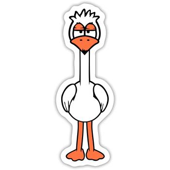 Bird looks funny, annoyed, tired, angry, frustrated - Sticker size S (10 x 10 cm) - white matte - Front