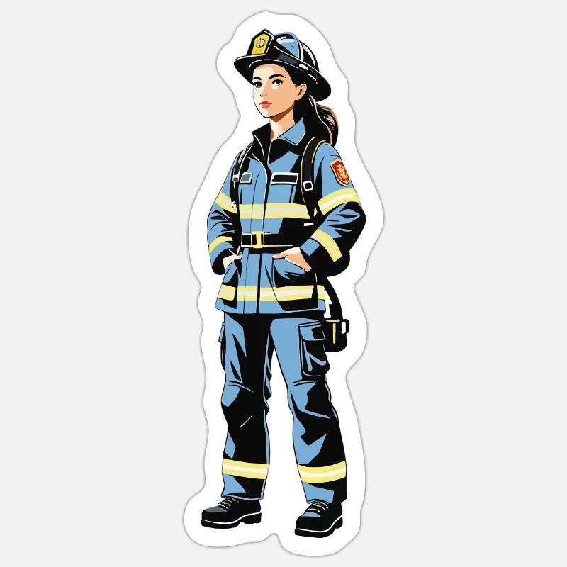 Firefighter - Profession Design Sticker - Sticker size S (10 x 10 cm) - white matte