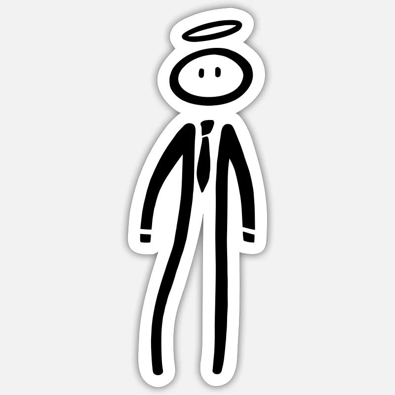 Mann im Anzug - Sticker Größe S (10 x 10 cm) - Mattweiß