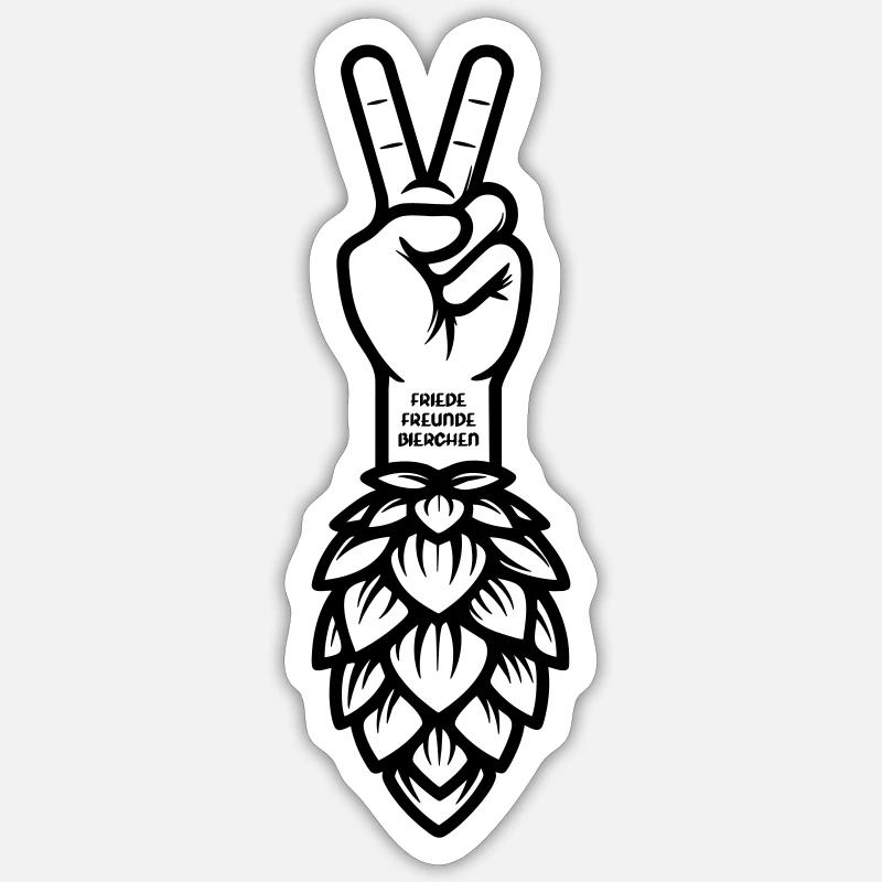 Friede Freunde Bierchen Sticker Größe S (10 x 10 cm)