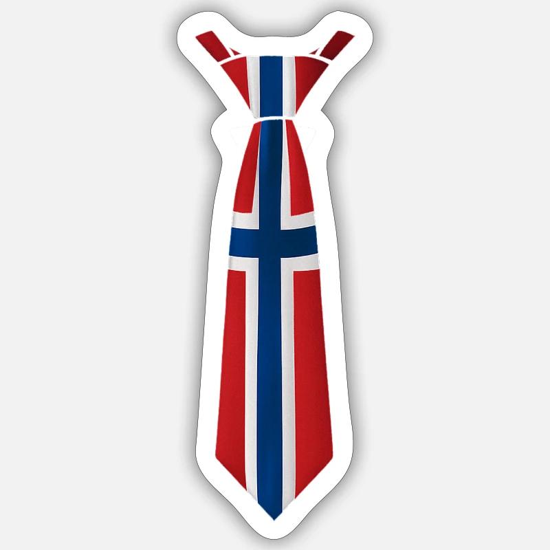 Norway Tie – Flaggendesign Sticker Größe S (10 x 10 cm)