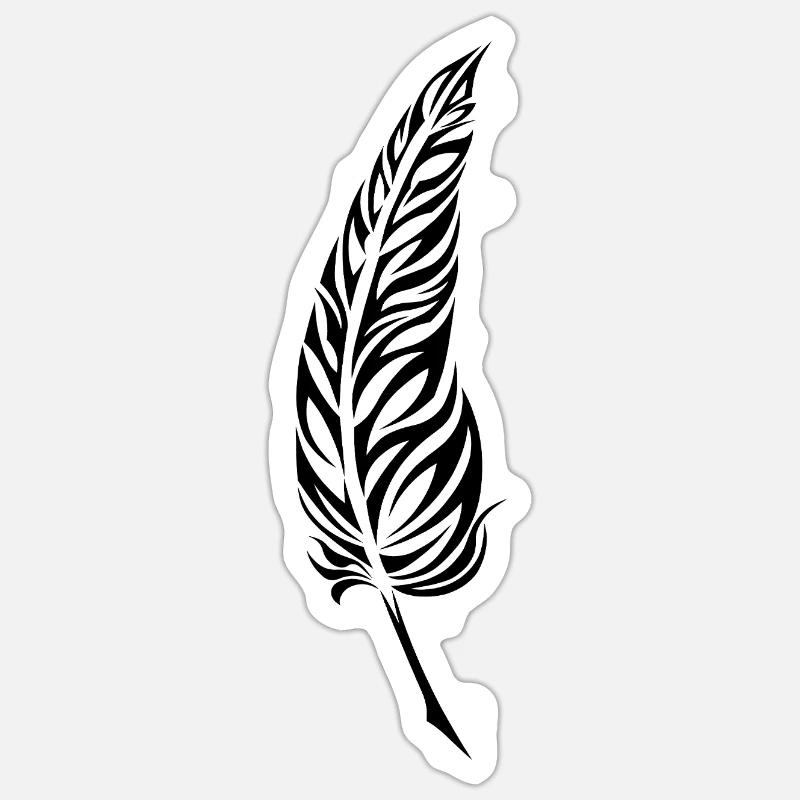 Feather-1 - Sticker Größe S (10 x 10 cm) - Mattweiß