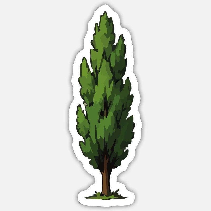 Stylized Green Tree Shape - Sticker size S (10 x 10 cm) - white matte