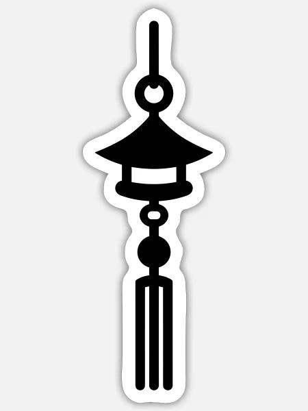Japanischer Klang - Sticker Größe S (10 x 10 cm) - Mattweiß