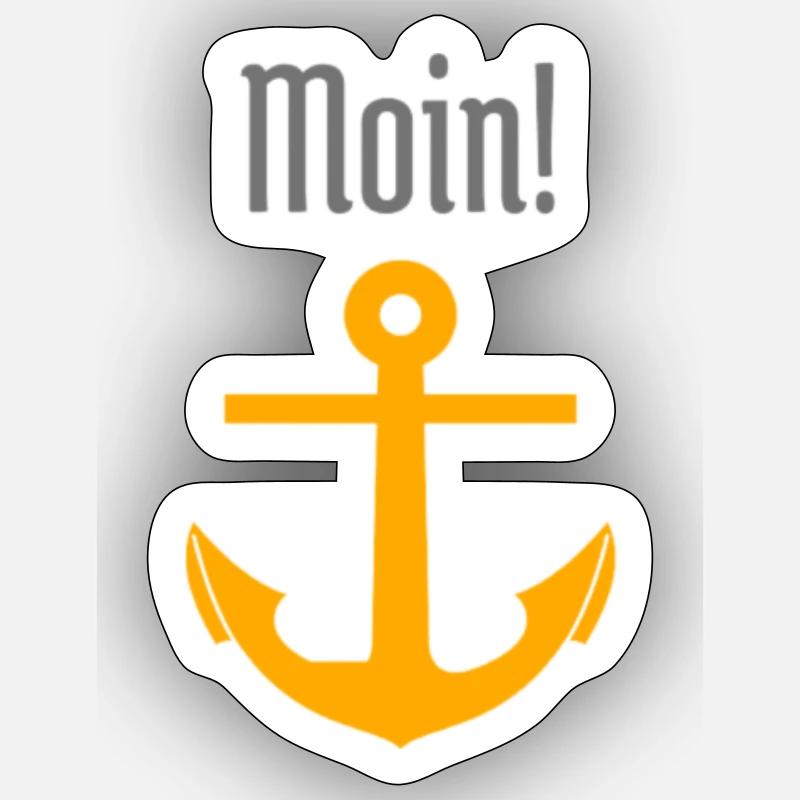 Moin! - Sticker Größe S (10 x 10 cm) - Mattweiß