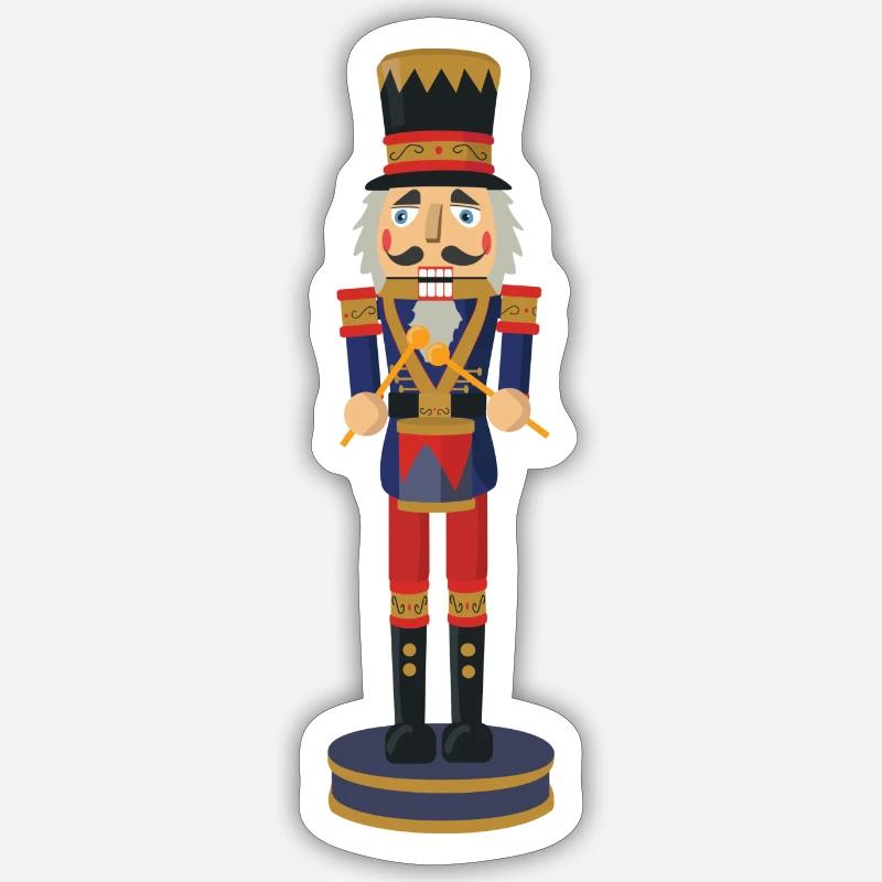 nussknacker nutcracker weihnachten christmas santa - Sticker Größe S (10 x 10 cm) - Mattweiß