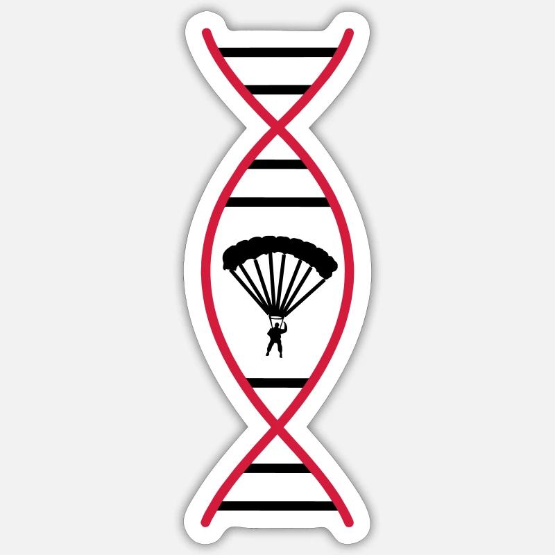 Skydiver Fallschirmspringer DNA Geschenk - Sticker Größe S (10 x 10 cm) - Mattweiß