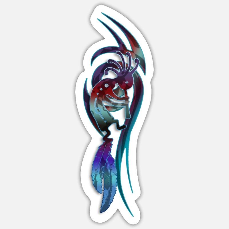 Fertility Dance Kokopelli - Sticker size S (10 x 10 cm) - white matte