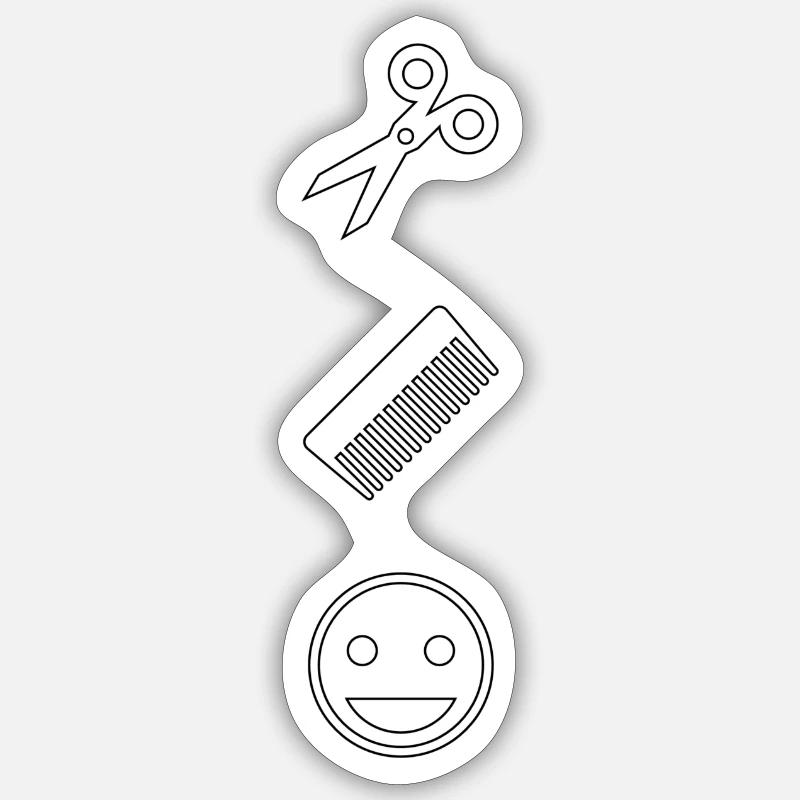 Ciseaux, pesons, - Sticker taille S (10 x 10 cm) - blanc mat