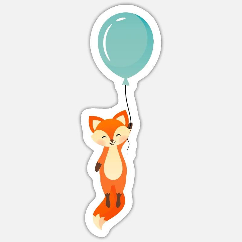 Fox Flies Balloon Schlaufuchs Training Sticker size S (10 x 10 cm)