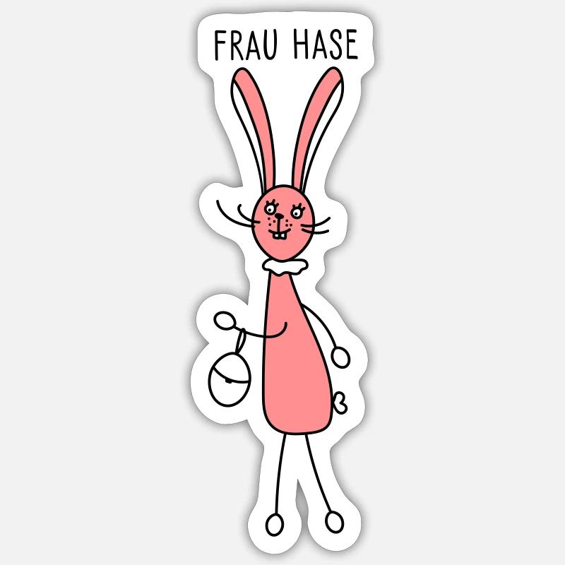 Mrs. Rabbit - Sticker size S (10 x 10 cm) - white matte