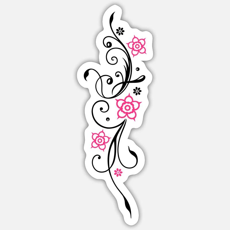 Belle fleurs en filigrane. Élément floral. - Sticker taille S (10 x 10 cm) - blanc mat
