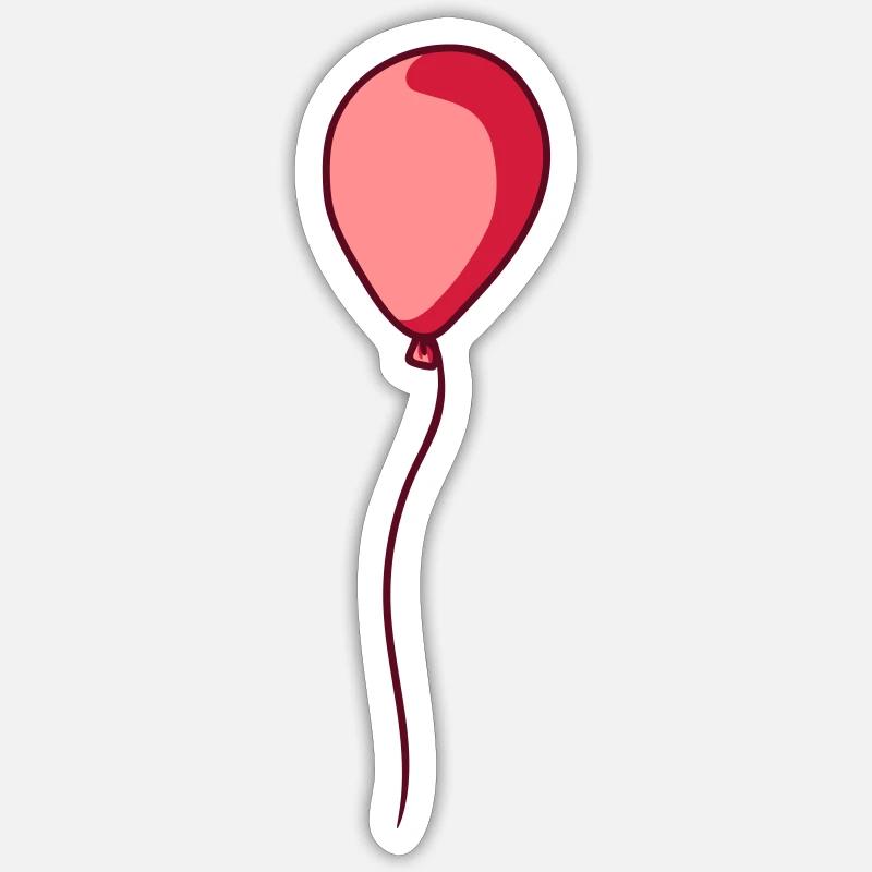 Glaenzender schwebender Luftballon - Sticker Größe S (10 x 10 cm) - Mattweiß