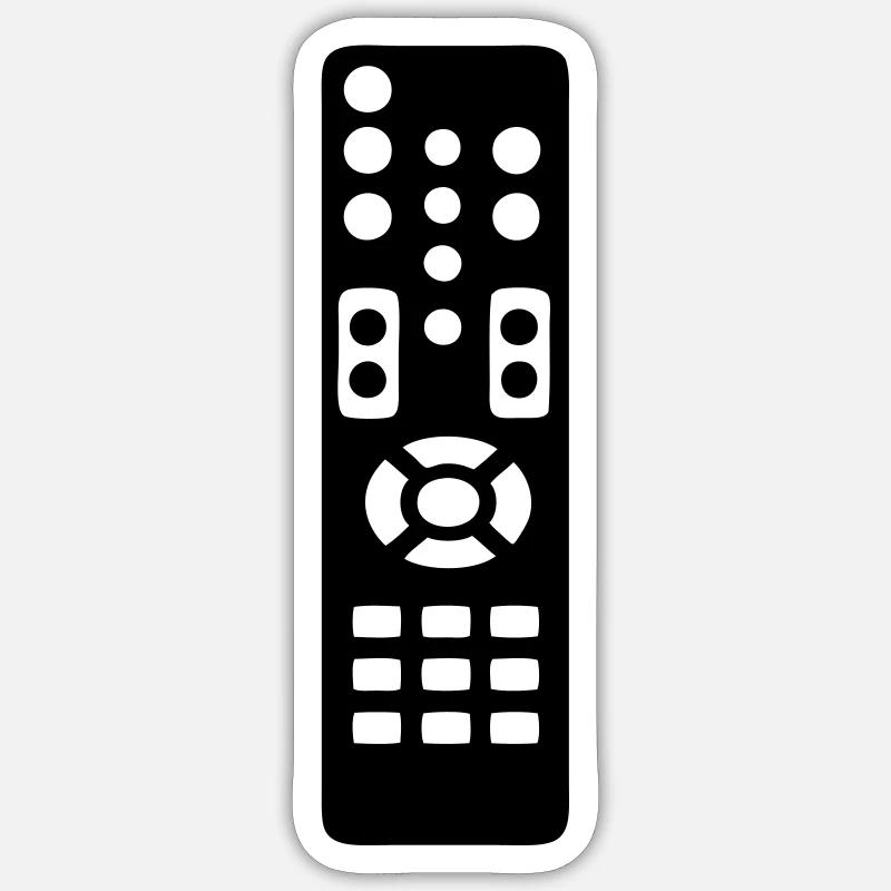 telecommande 0 - Sticker taille S (10 x 10 cm) - blanc mat