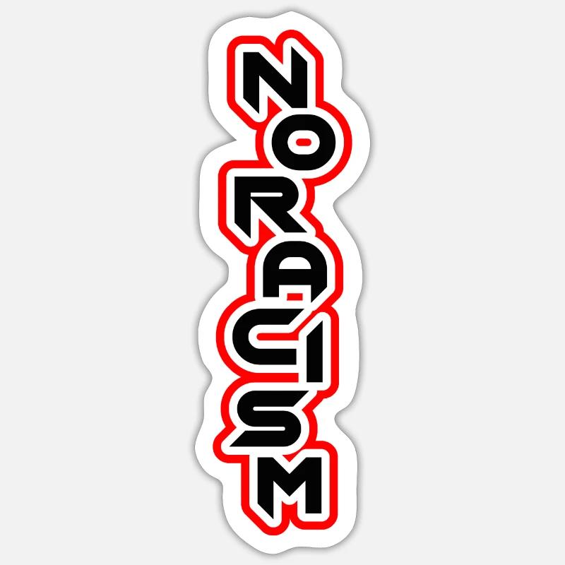 pas de racisme - Sticker taille S (10 x 10 cm) - blanc mat