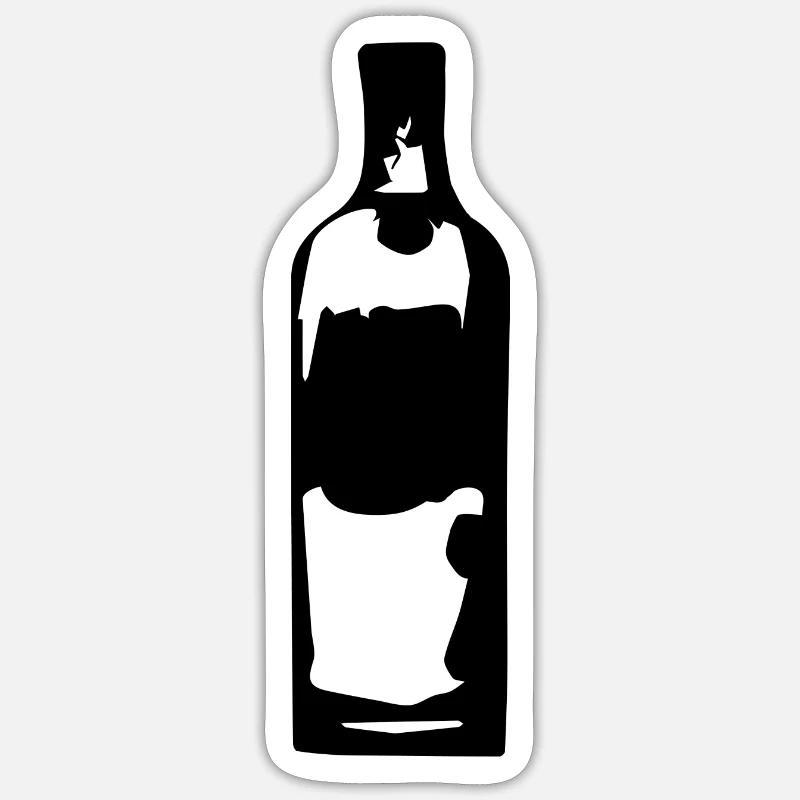Vodka bottle - Sticker size S (10 x 10 cm) - white matte