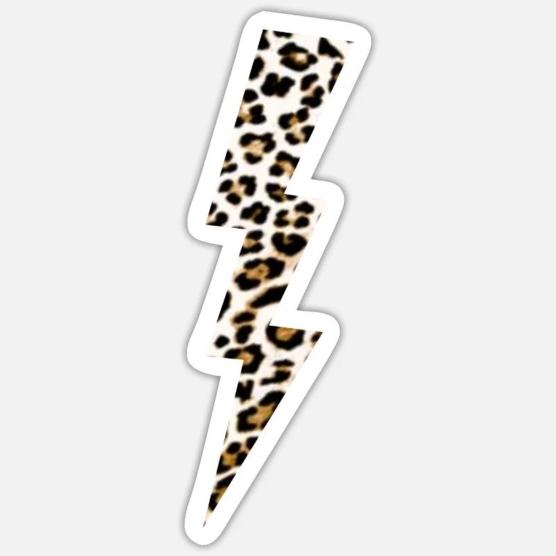 Léopard Flash - Sticker taille S (10 x 10 cm) - blanc mat
